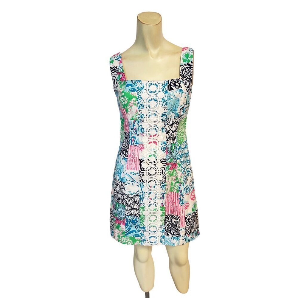 Lilly Pulitzer Idi Shift Patchwork Dress Size 0 - image 3